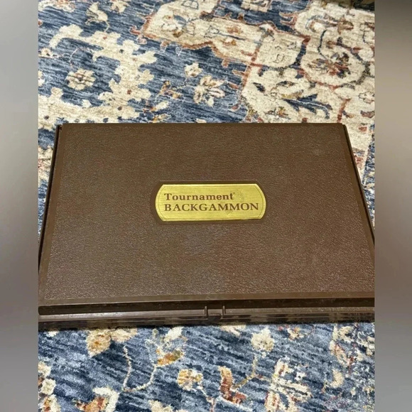 💥VINTAGE Tournament Backgammon Plastic Brown Case Game ES LOWE Travel Set 1978 - Picture 2 of 6